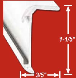 Insert Corner Molding; With Insert; 1-1/5 Inch Height x 3/5 Inch Width x 16 Foot Length; Black; Aluminum; Single