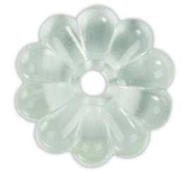 Screw Rosettes; Use On Ceiling Panels; Flower Pattern; Clear; Plastic; With Mounting Screws