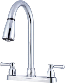 Faucet; Used For Kitchen; Single Piece 8 Inch Deck Mount